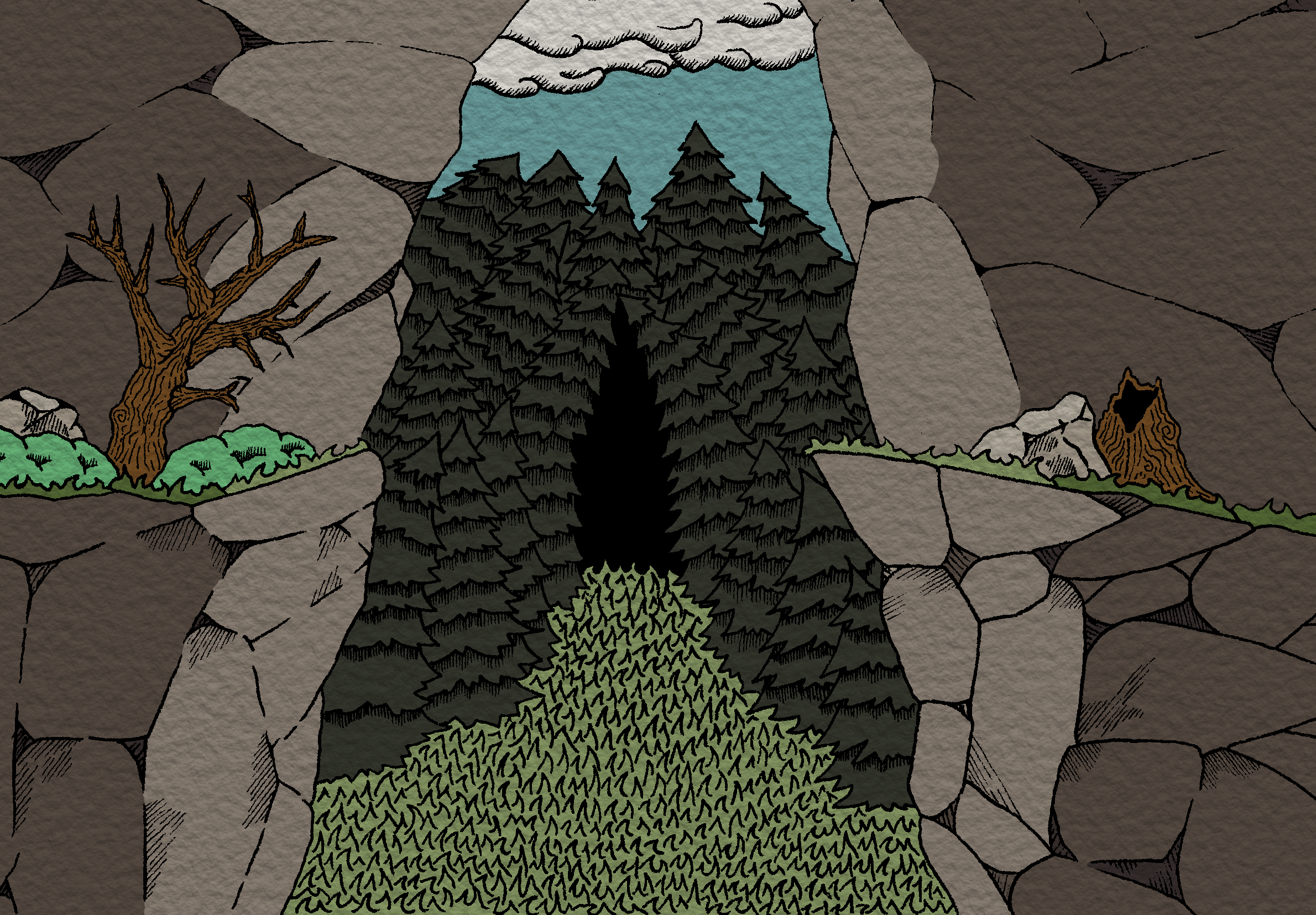 The Deadcrag pass - final location from Whispers of the Valley by TA MAPS